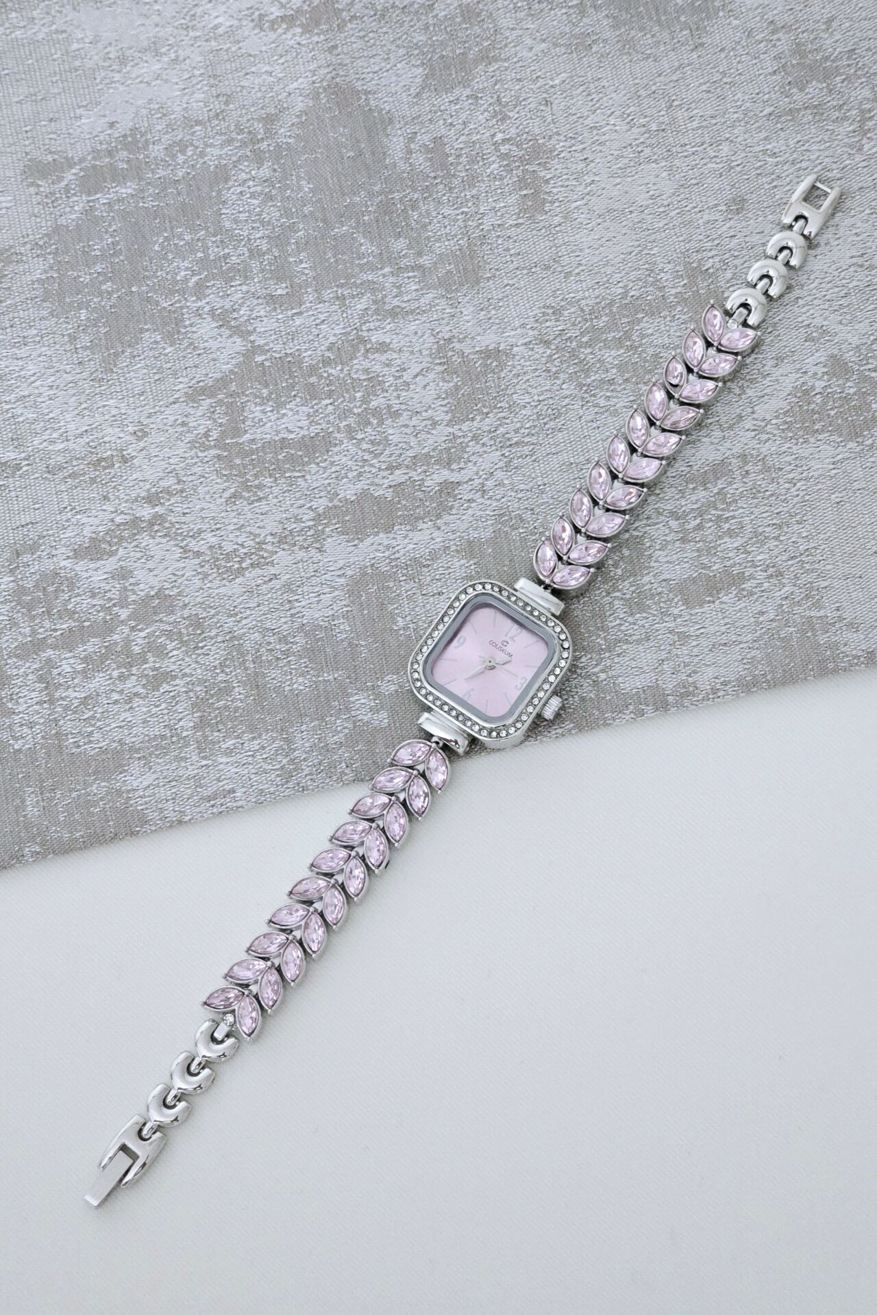Pembe Taşlı Yaprak Saat