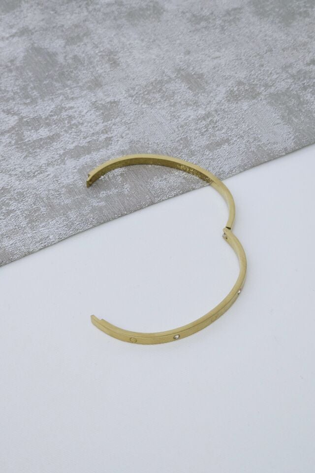 Çelik Gold İnce Cartier Bileklik