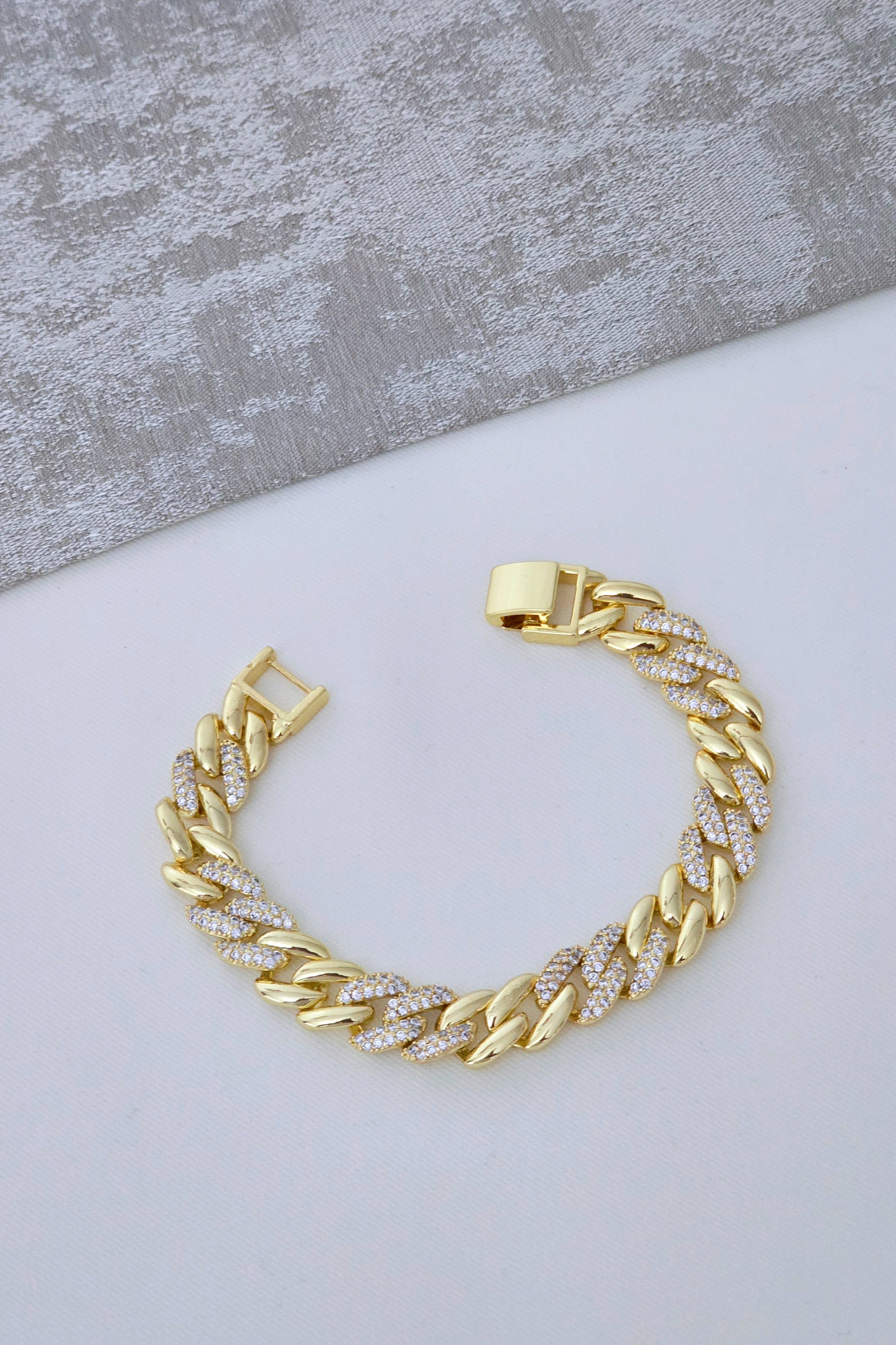 Taşlı Bileklik Gold