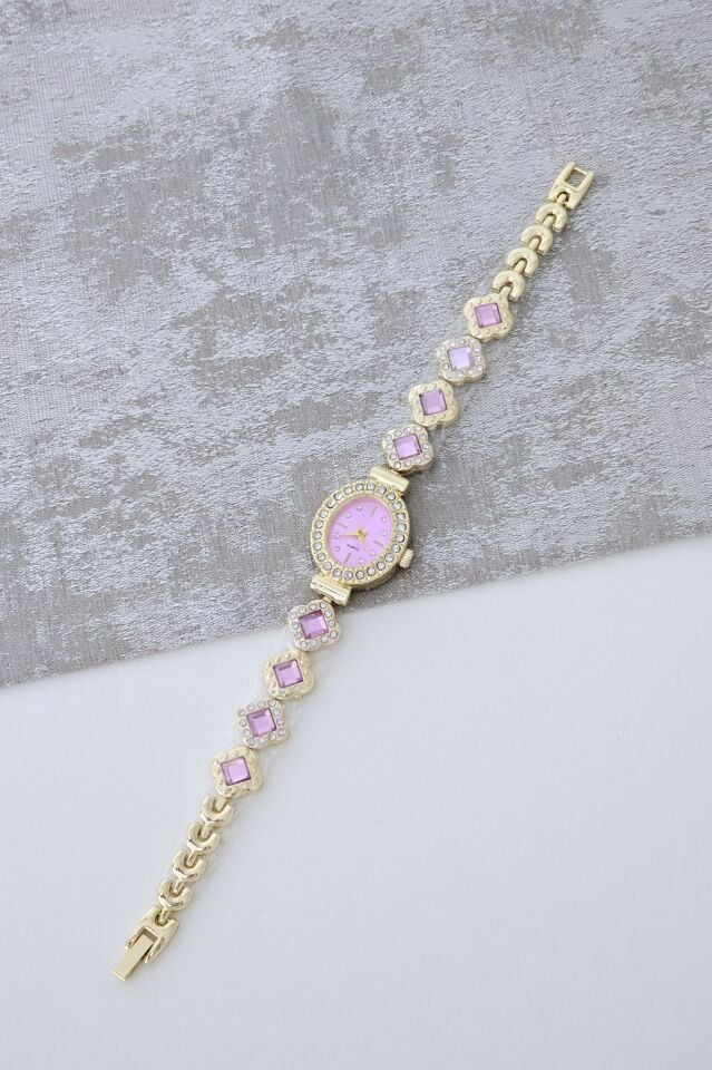 Pembe Taşlı Saat
