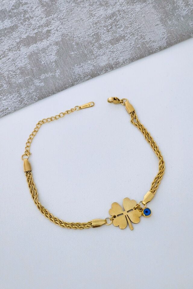 Çelik Gold Yonca Bileklik