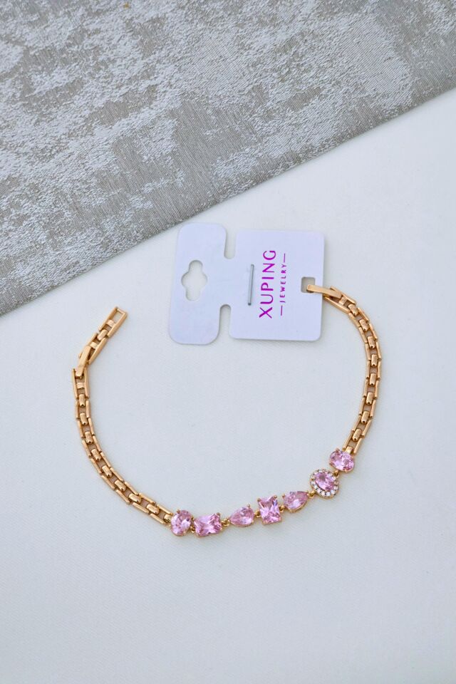Xuping Pembe Taşlı Bileklik