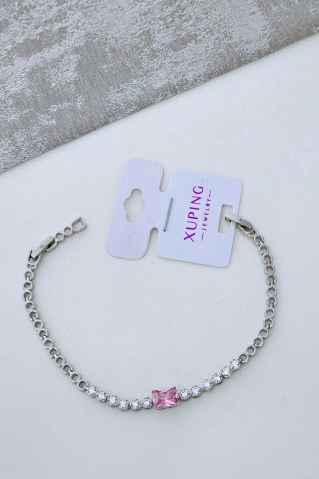Xuping Pembe Taşlı Bileklik