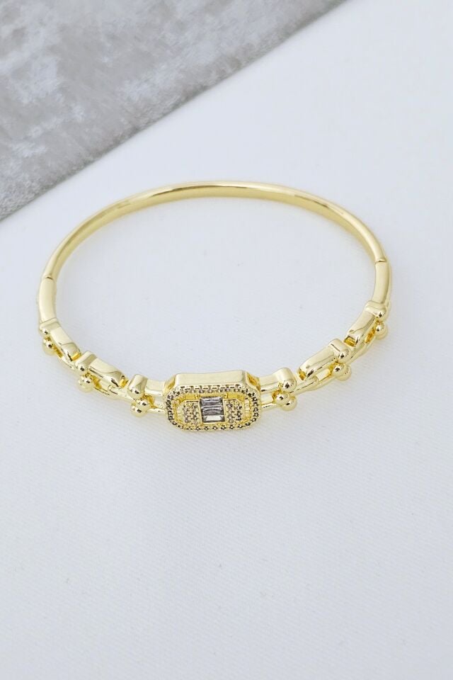 Baget Taşlı Bileklik Gold