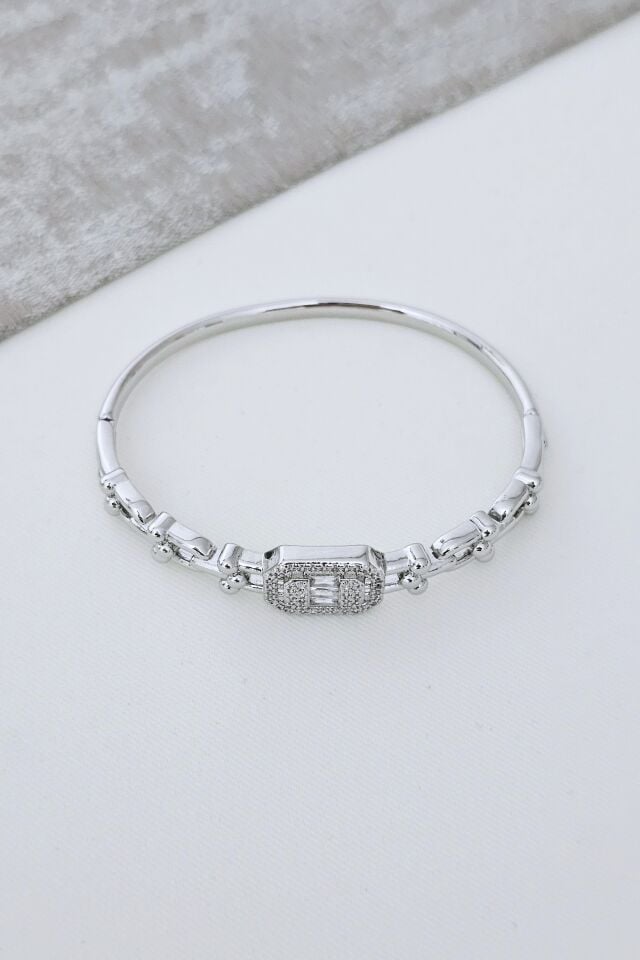 Baget Taşlı Bileklik Silver