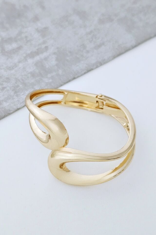 Modern Tasarım Gold Kelepçe Bileklik
