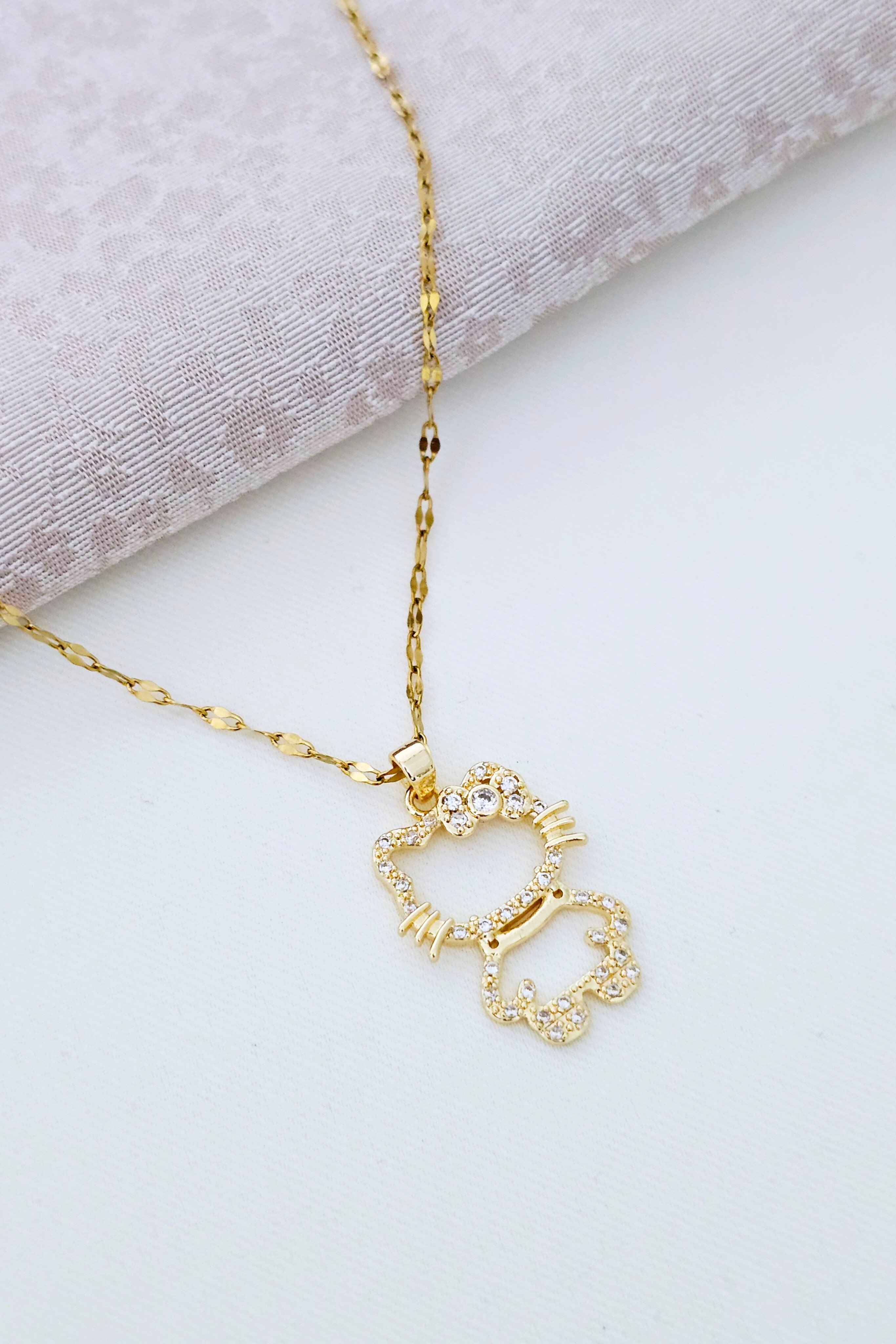 Çelik Hello Kitty Gold Kolye