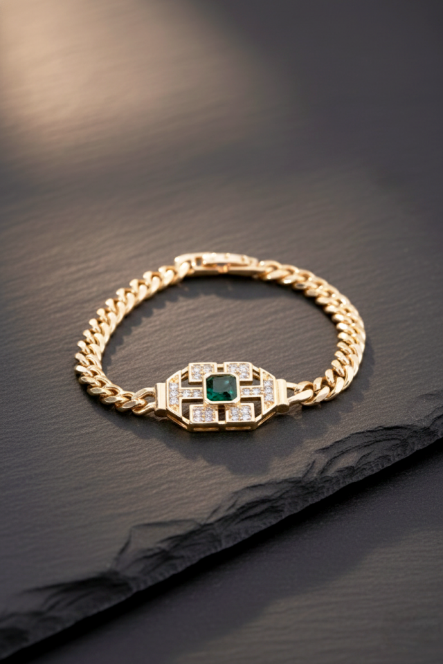 Ysx  Vip Zümrüt Taşlı Bileklik