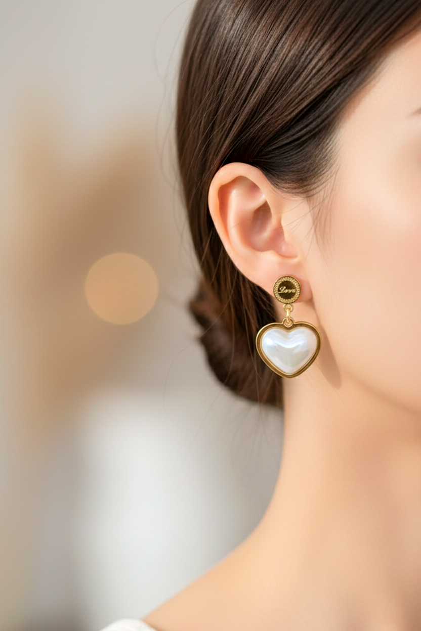 Çelik Beyaz Taşlı Küpe