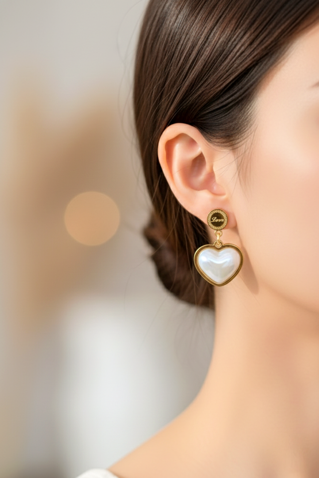 Çelik Beyaz Taşlı Küpe