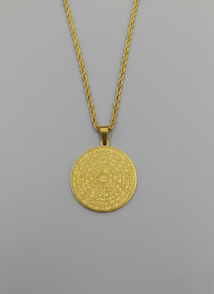 Çelik Esma ül Hüsna Kolye Gold
