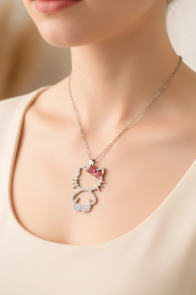 Çelik Hello Kitty Kolye