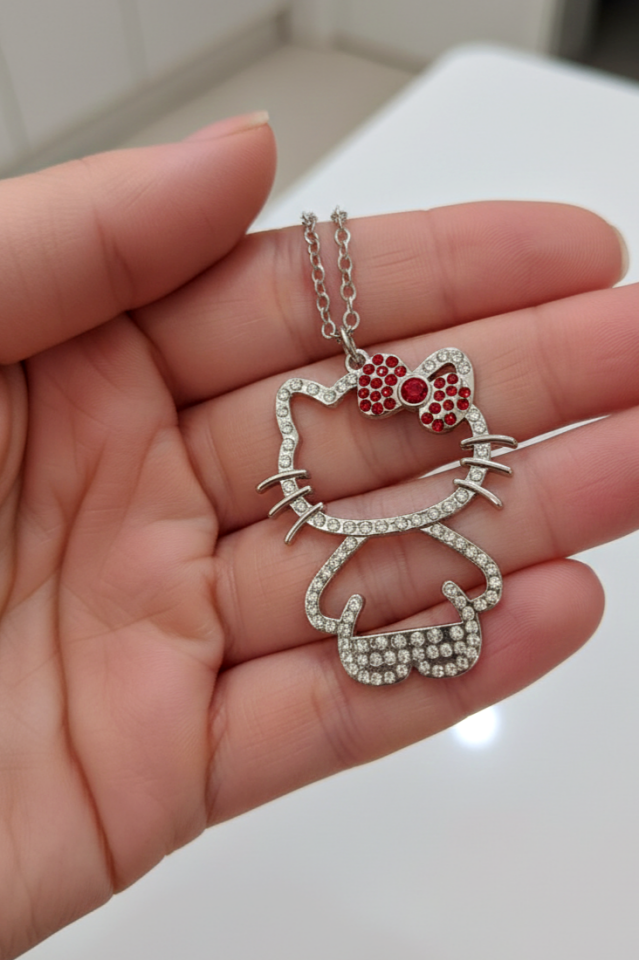 Çelik Hello Kitty Kolye