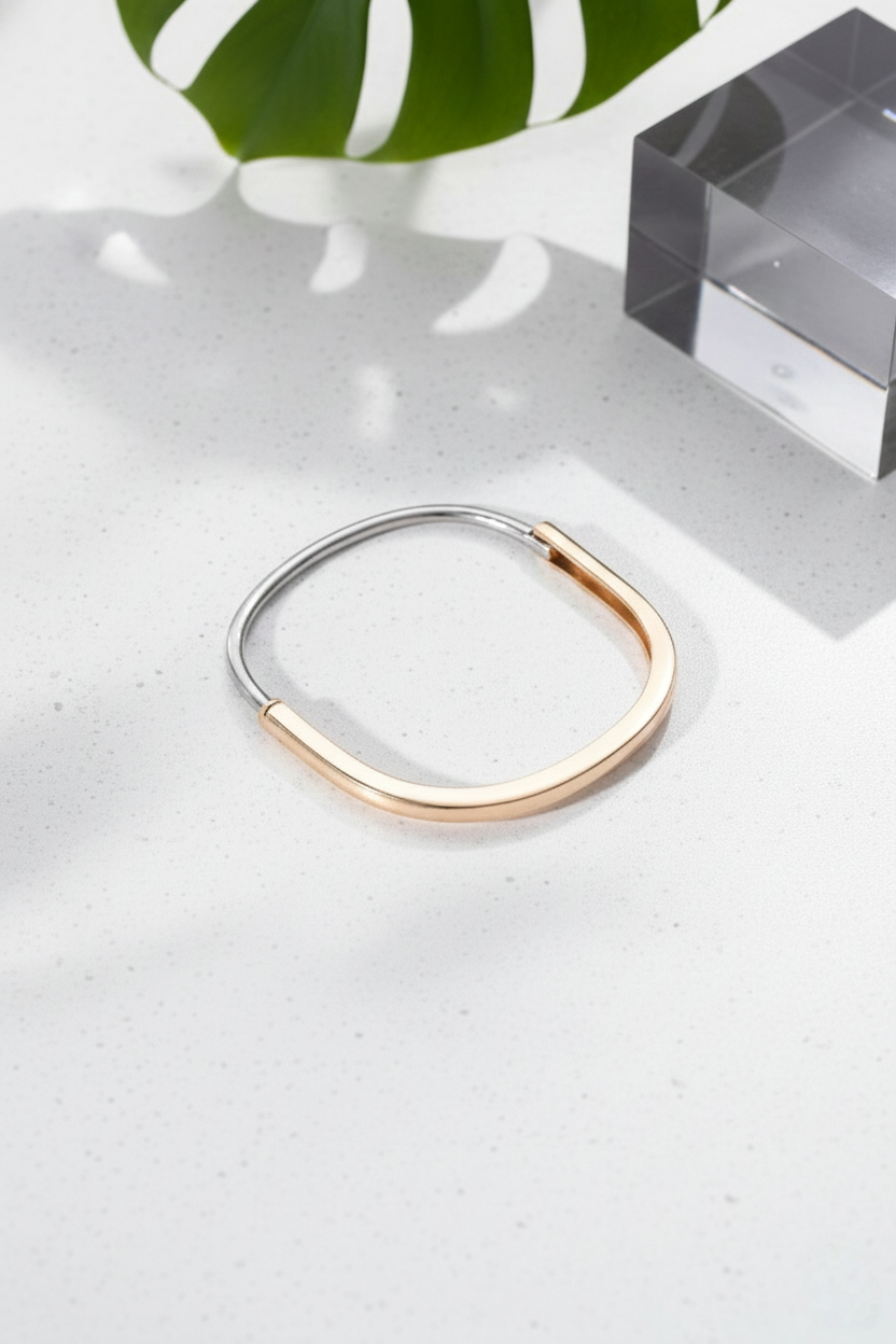 Vip Kelepçe Bileklik Roz Silver Detaylı