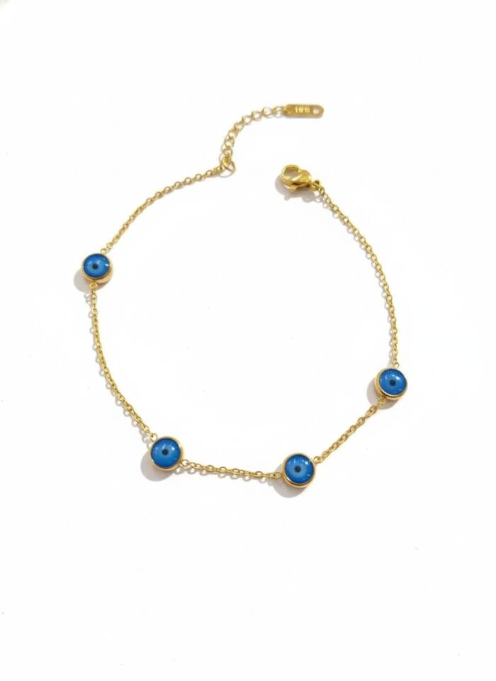Çelik Nazar Boncuklu Bileklik