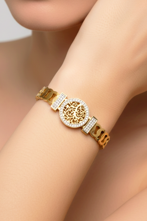 Çelik Taşlı Hayat Ağacı Bileklik