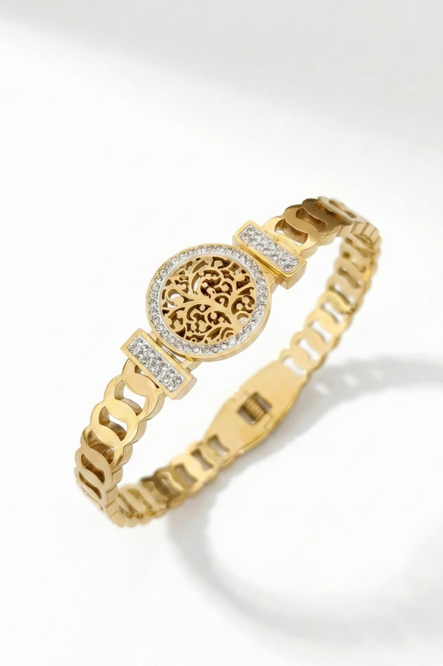 Çelik Taşlı Hayat Ağacı Bileklik