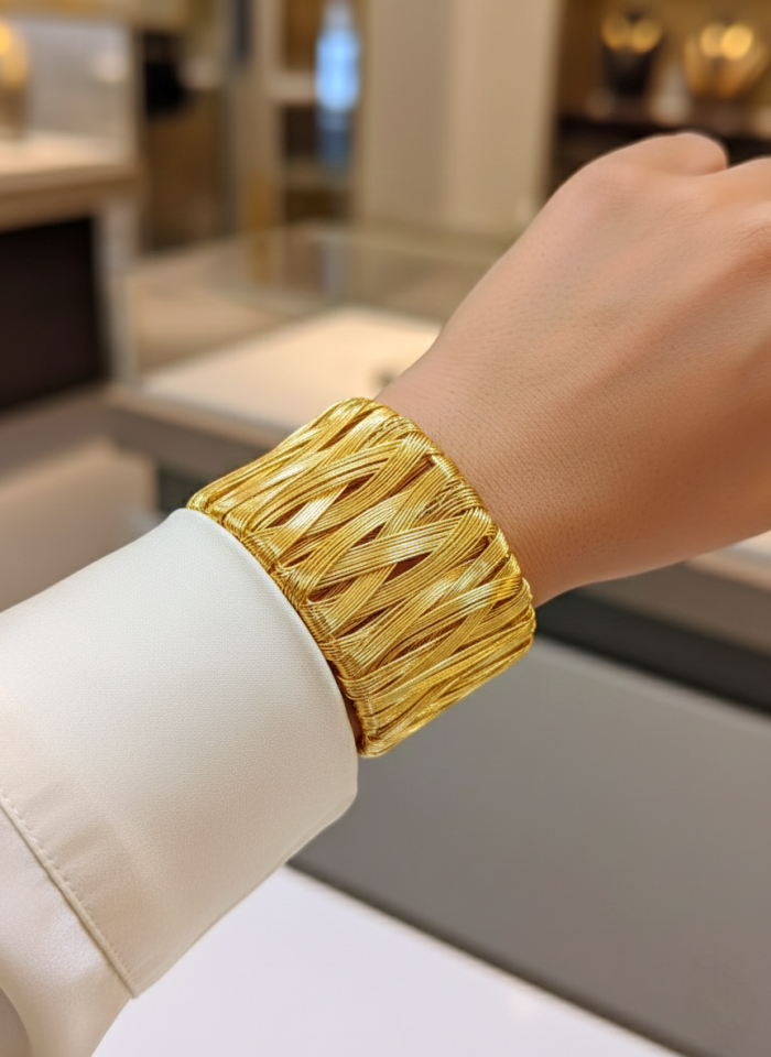 Çelik 14 K Kelepçe Bileklik